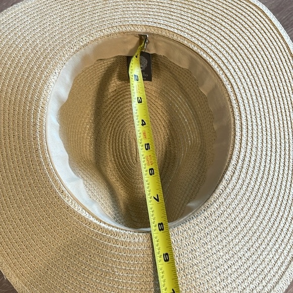 Vince Camuto Women’s Wide Rim Hat Bow Animal Print Scarf Detail - Picture 10 of 12